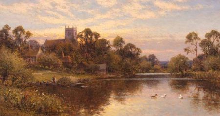 Appraisal: ALFRED AUGUSTUS GLENDENING - BRITISH Signed Oil on Canvas Belaugh