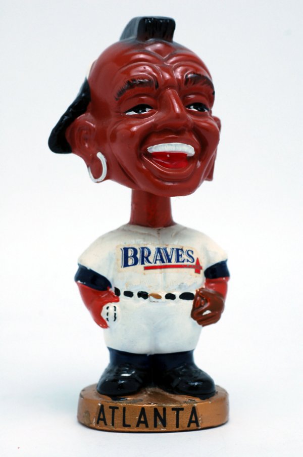 Appraisal: Circa Atlanta Braves mascot bobblehead atop a gold base with