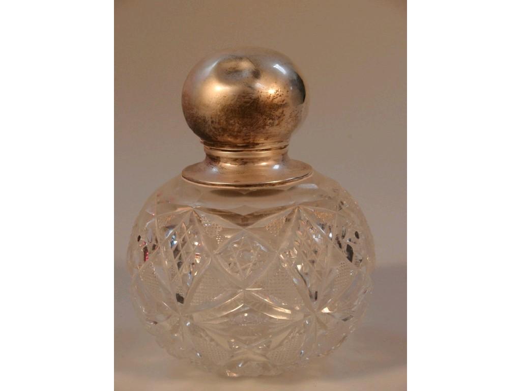 Appraisal: A George V silver oversized cologne bottle with silver domed