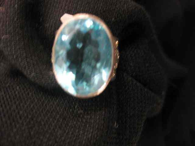 Appraisal: Blue Topaz Sterling Silver Ring carat oval gem in fancy