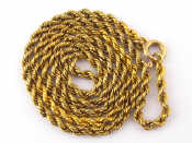 Appraisal: A yellow metal tests carat gold rope twist necklace approx