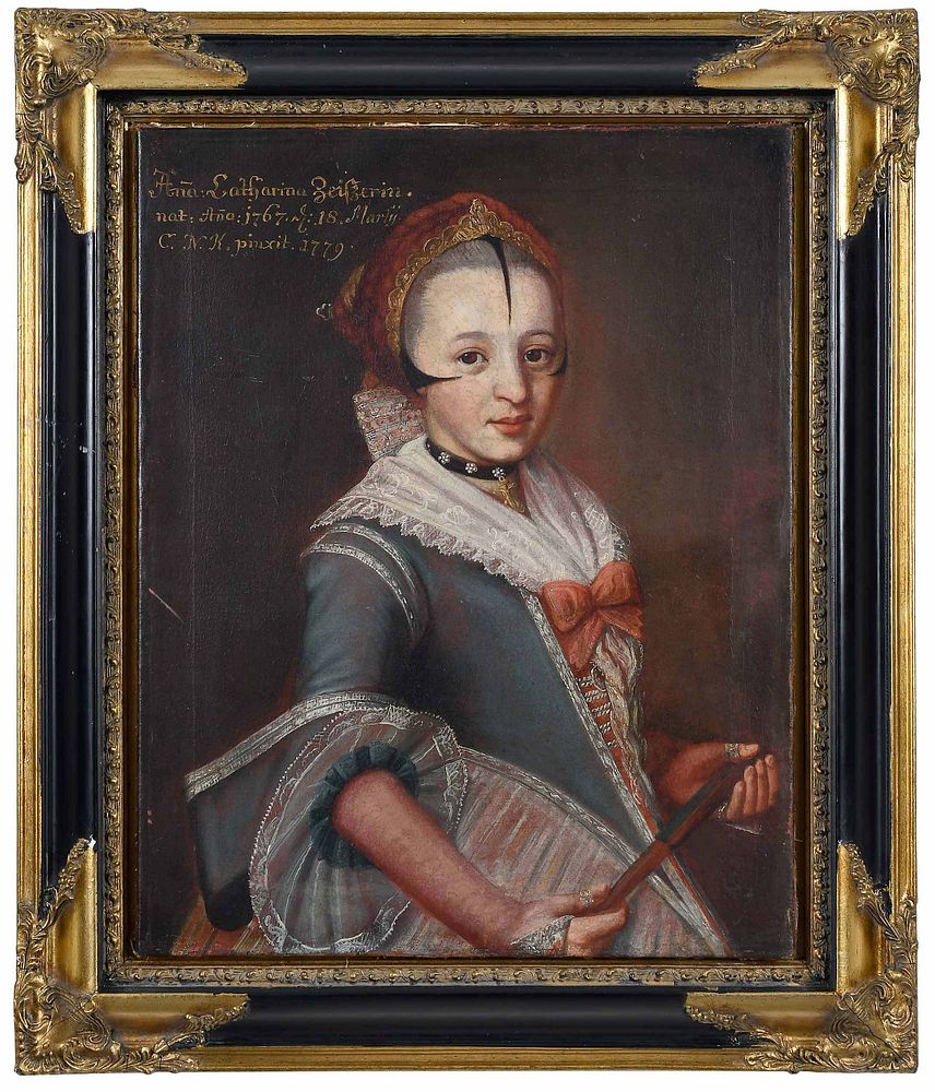 Appraisal: Christoph Nikolaus Kleeman German - Portrait of a Saxon Girl