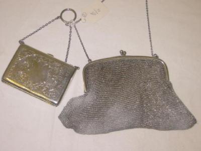 Appraisal: A CARD CASE of oblong form with carrying chain chased