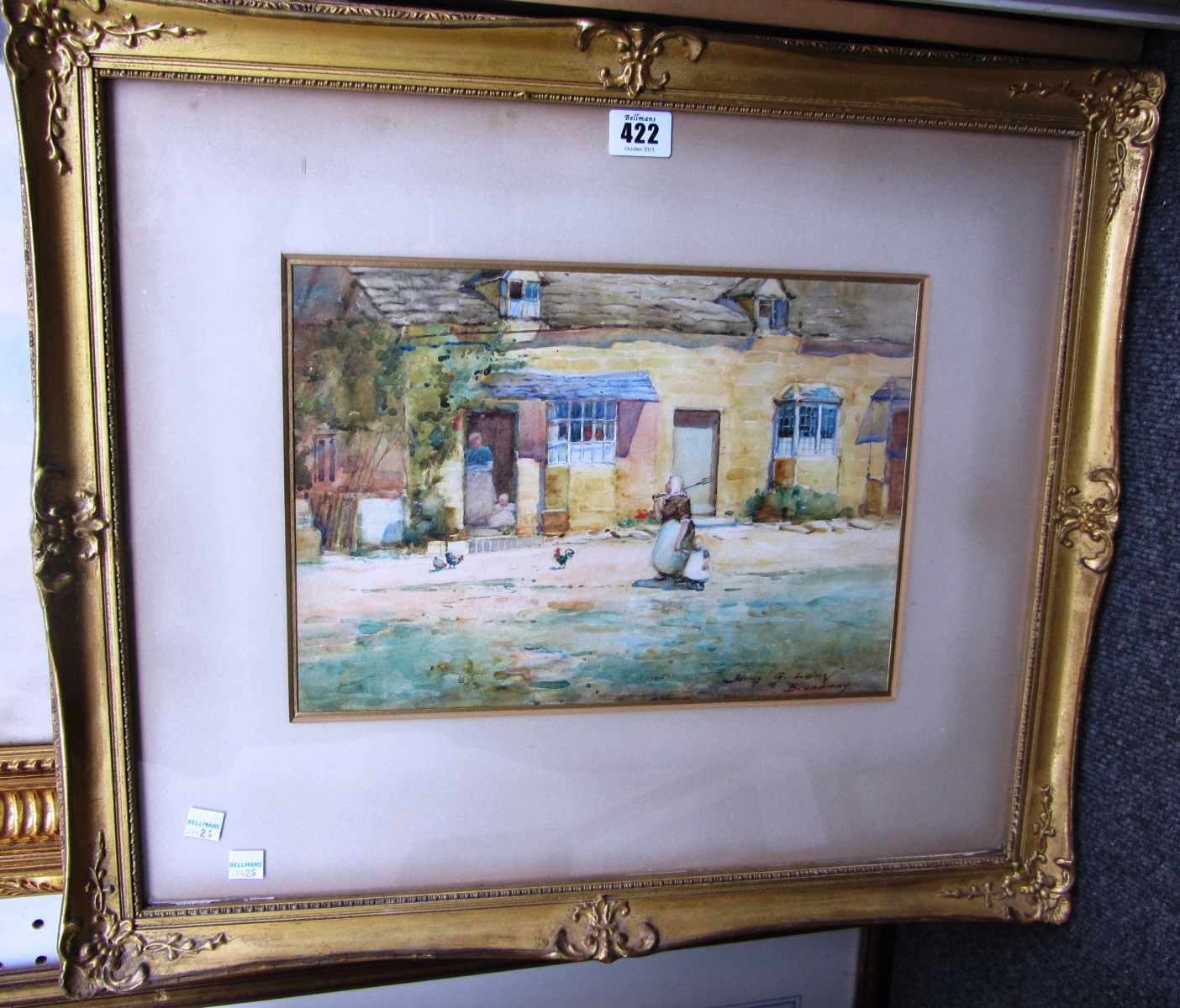 Appraisal: James Garden Laing - Broadway watercolour signed and inscribed cm