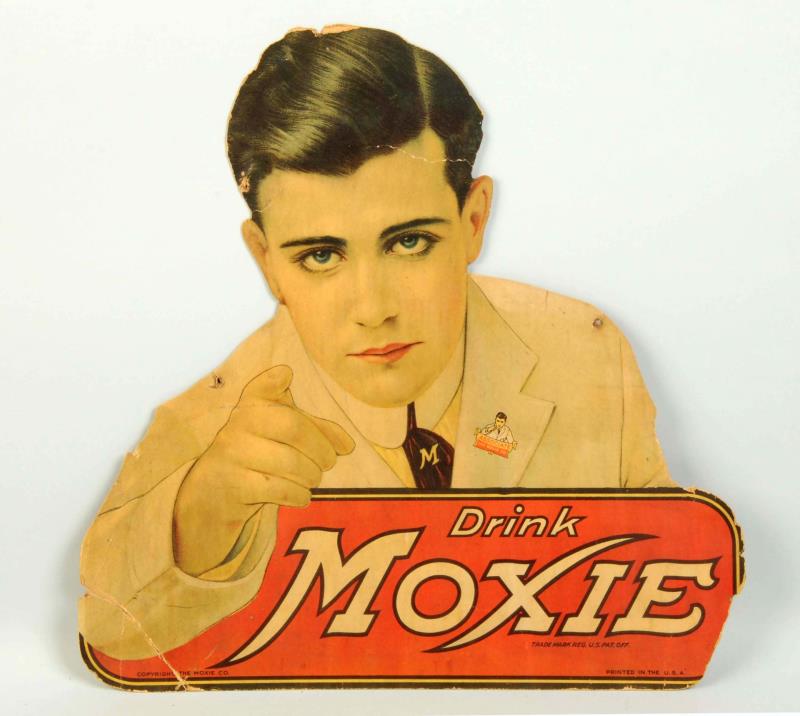 Appraisal: Moxie Frank Archer Cardboard Sign This sign has fading and