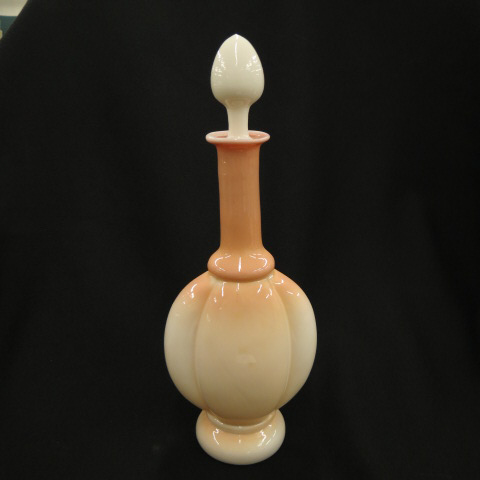 Appraisal: Burmese Style Art Glass Cologne Bottle ribbed excellent