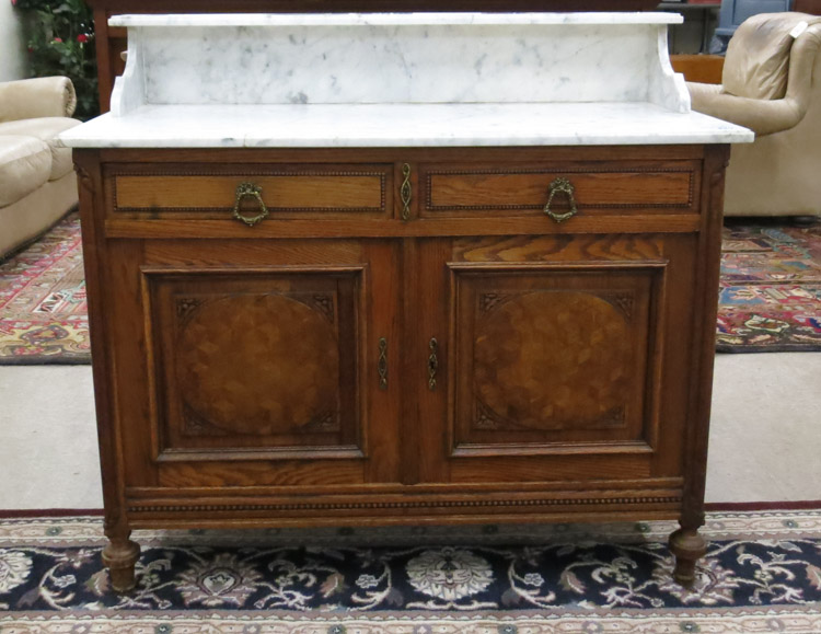 Appraisal: LOUIS XVI STYLE MARBLE-TOP DRESSER French late th early th