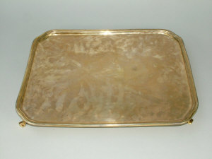 Appraisal: A Continental silver gilt serving tray th century of rectangular