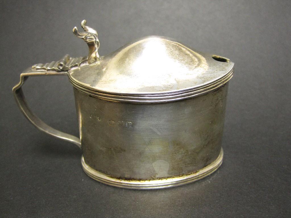 Appraisal: A Victorian oval Mustard Pot with ornate thumb piece Chester