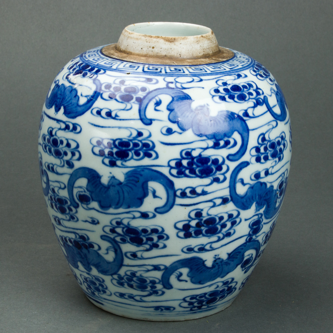 Appraisal: CHINESE BLUE AND WHITE JAR Chinese blue and white jar