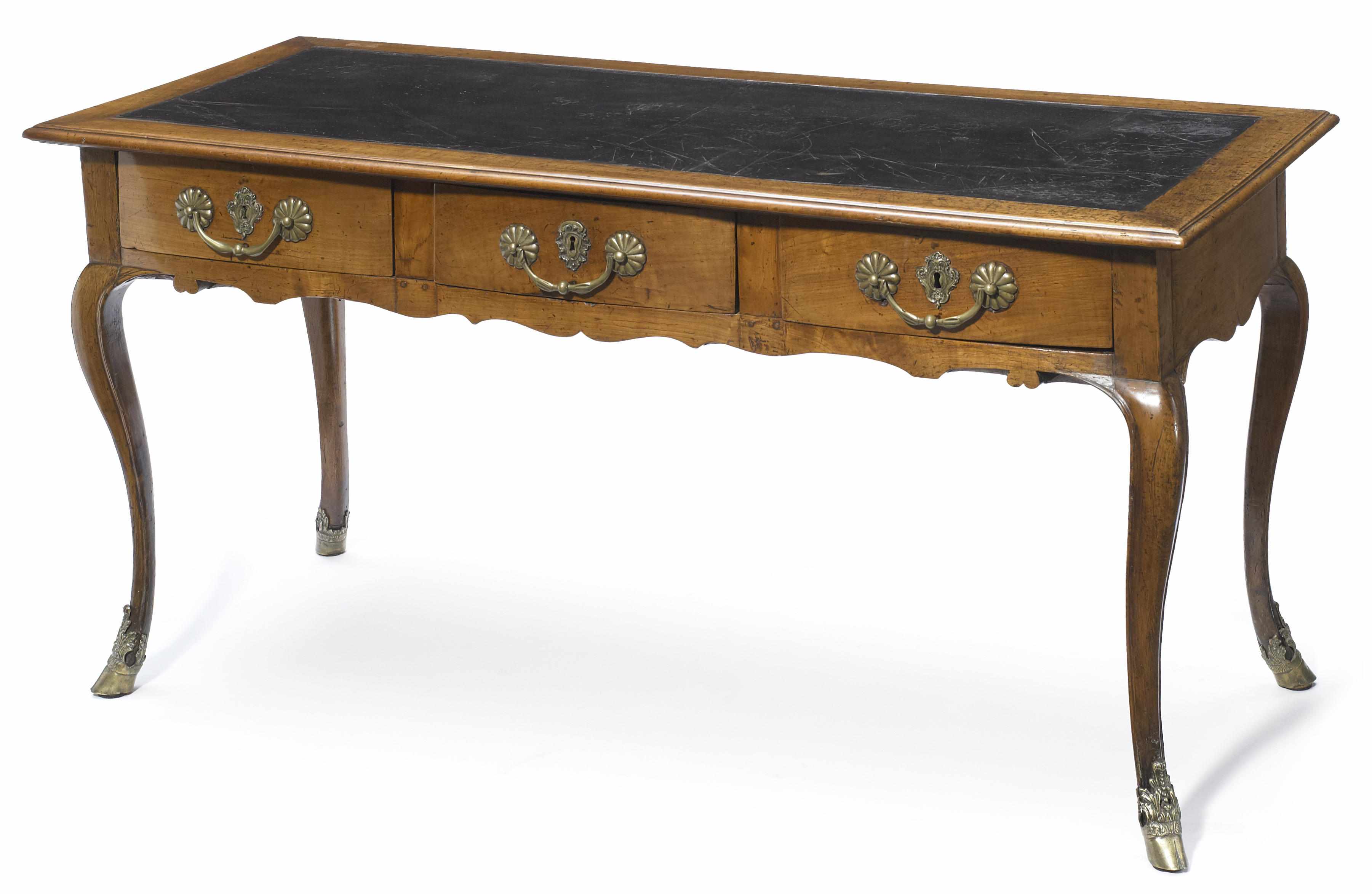 Appraisal: A Louis XV Provincial walnut bureau plat second half th