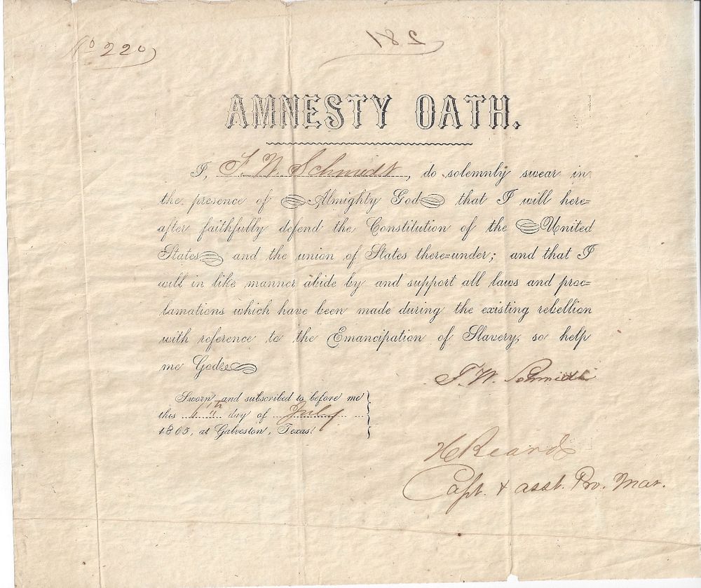 Appraisal: A RECONSTRUCTION ERA FEDERAL AMNESTY OATH WITH REFERENCE TO THE