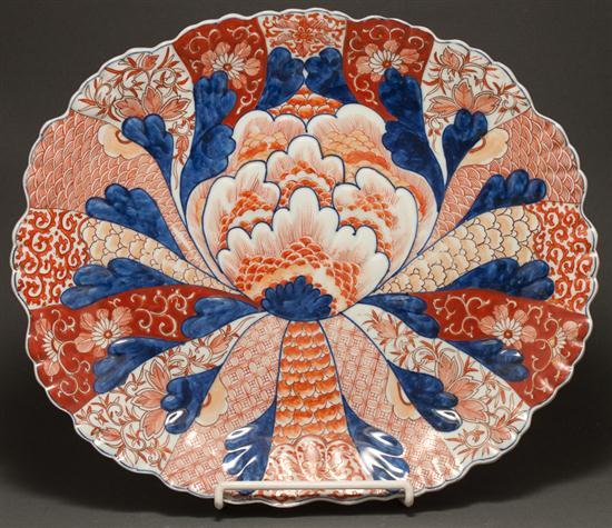 Appraisal: Japanese Imari porcelain scalloped edge charger fourth quarter- th century