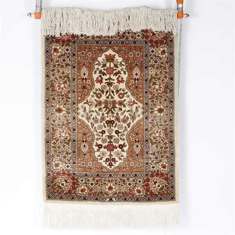 Appraisal: Oriental silk carpet H x W