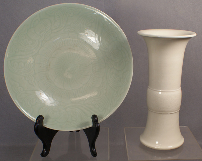 Appraisal: Chinese Celadon charger - w c together w a Blanc