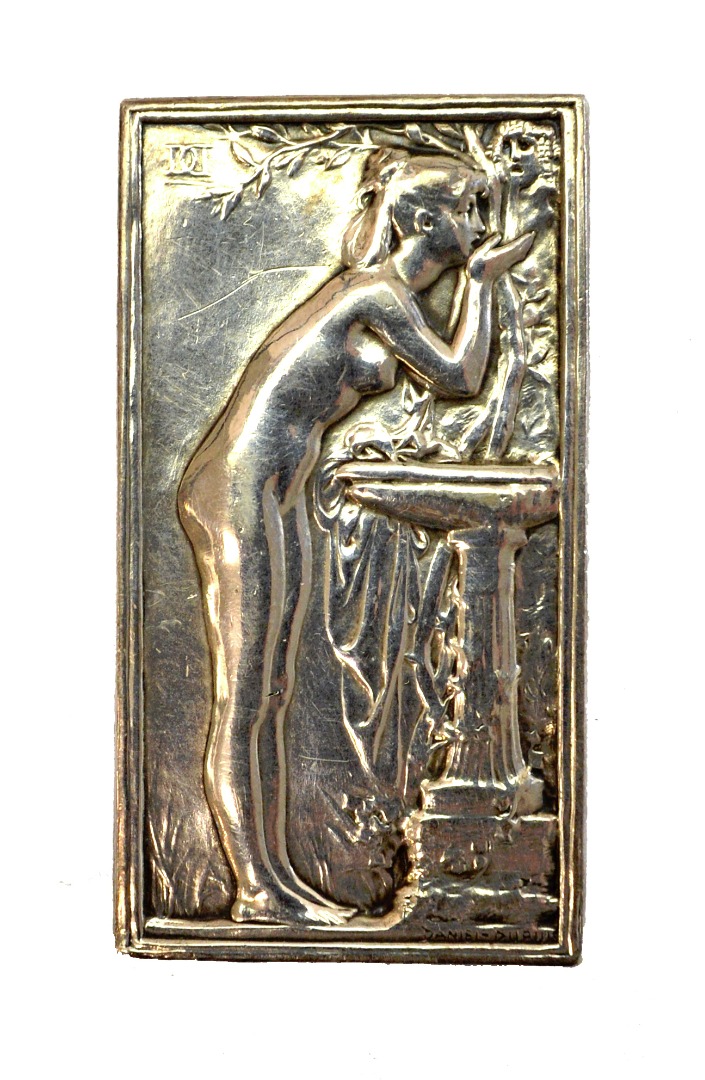 Appraisal: A French silver rectangular plaquette by Jean Baptiste Daniel Dupuis