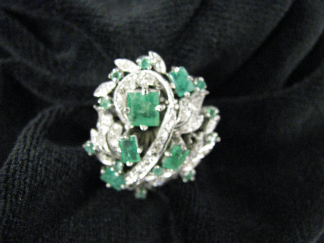 Appraisal: Emerald Diamond Ring carat of emeralds and carat of diamonds