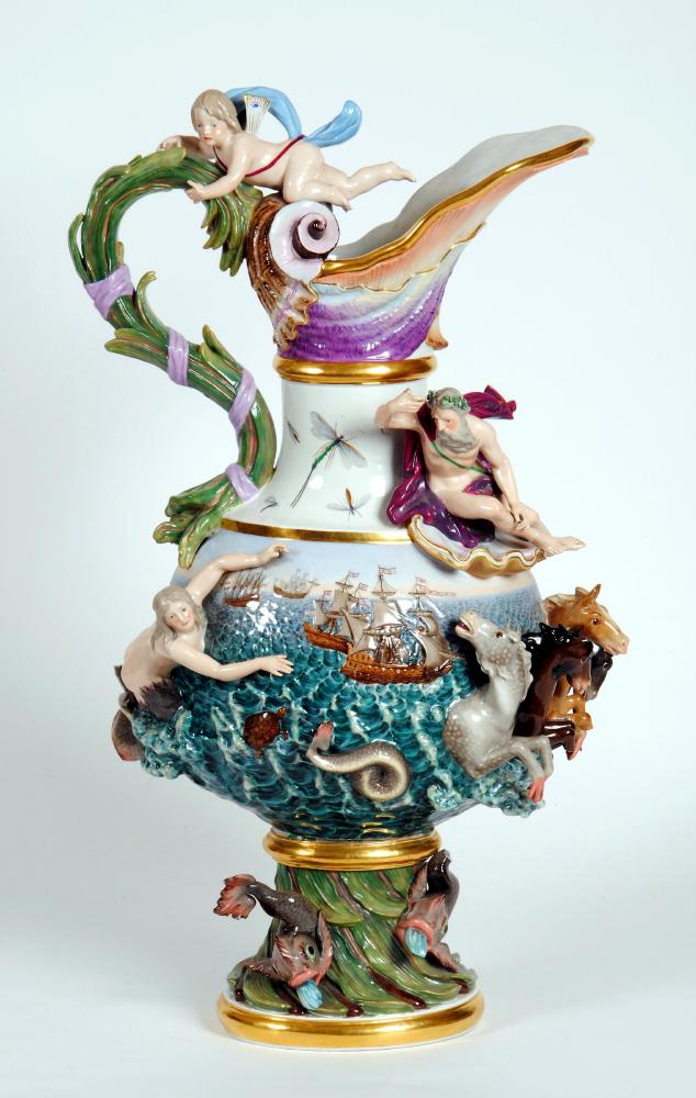 Appraisal: A LARGE MEISSEN PORCELAIN EWER c of oval baluster form