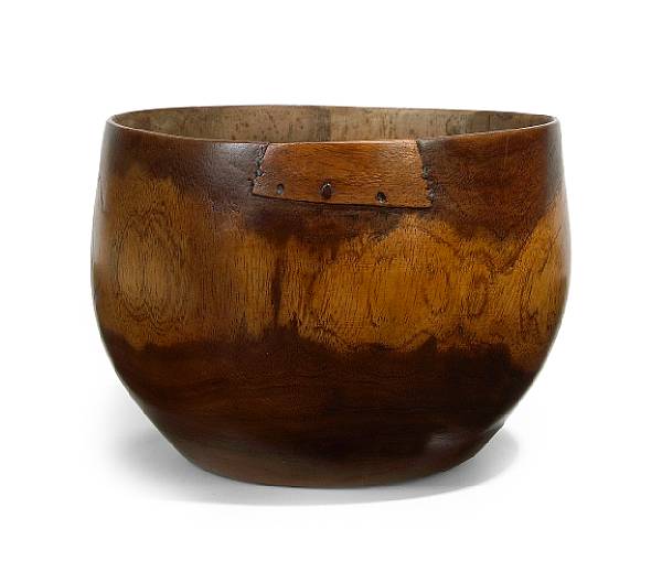 Appraisal: A Hawaiian Kou wood flat bottomed bowl puahala the thin