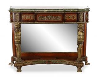 Appraisal: French Empire Style Lion Motif Pier Table Continental late th