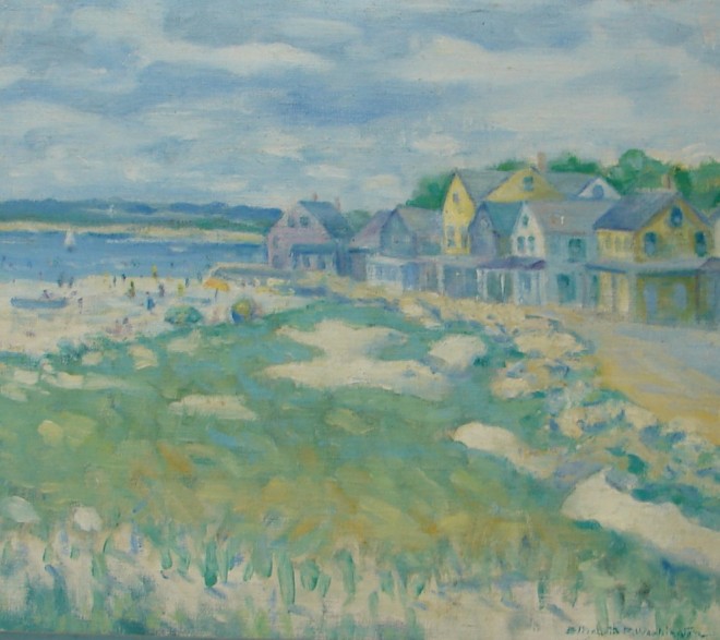 Appraisal: Elizabeth Fisher Washington Beachside scene oil on canvas board x