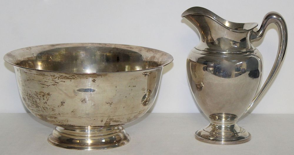 Appraisal: STERLING American Hollow Ware Grouping Includes a Reed Barton Paul