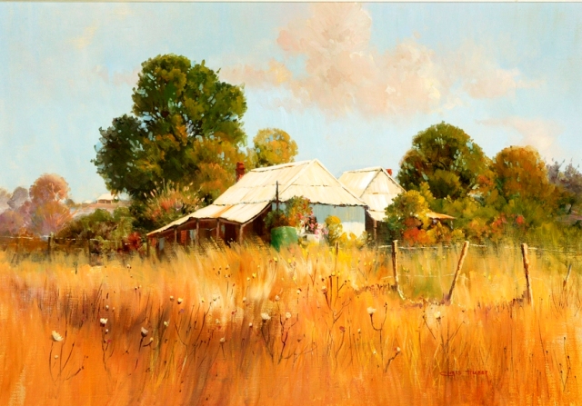 Appraisal: Christine Huber born The Old Cottage acrylic on canvas on