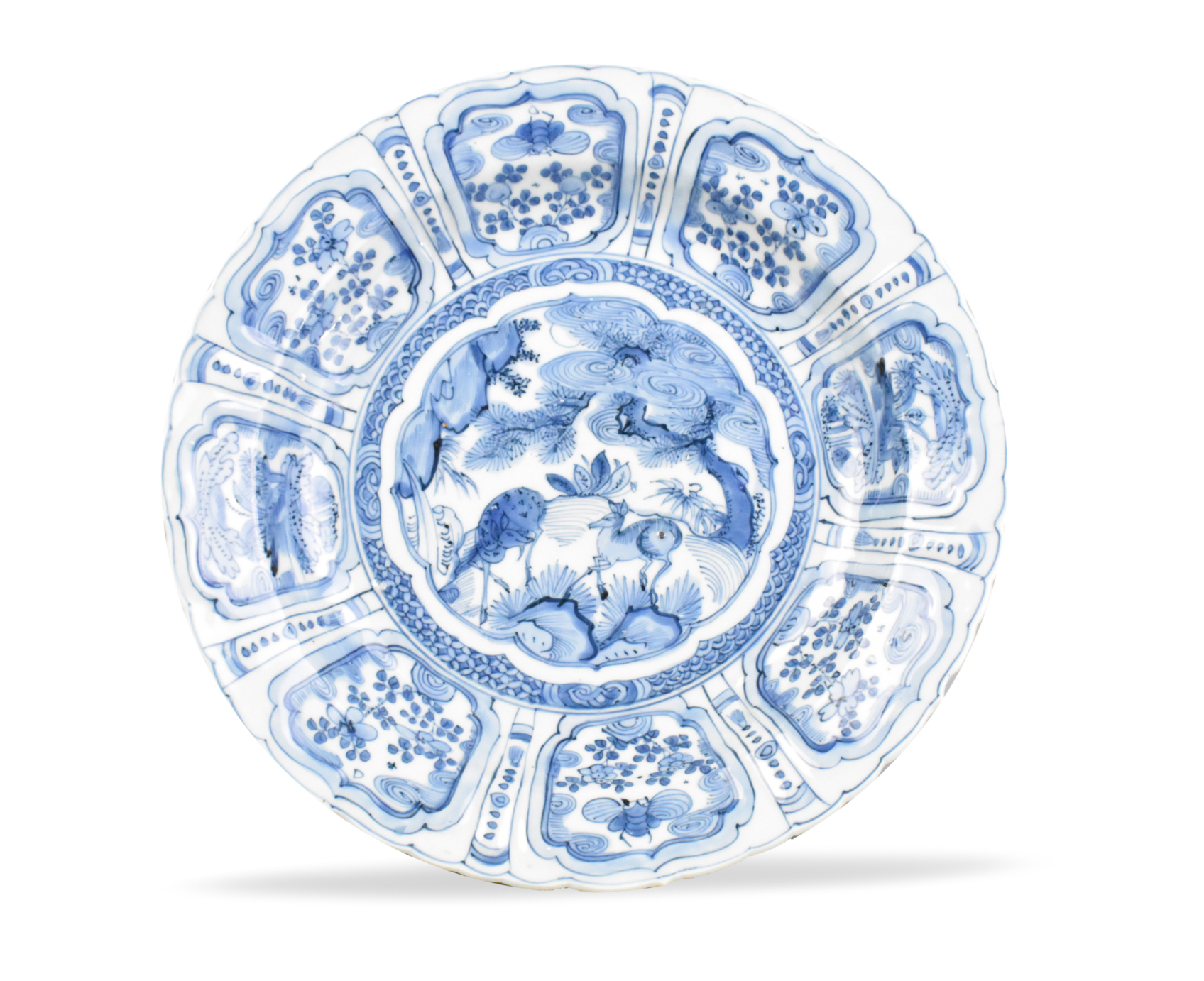 Appraisal: Chinese Kraak blue and white plates with deer dating from