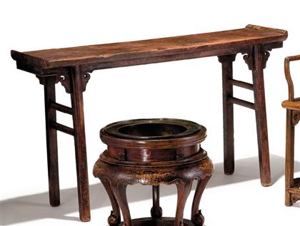 Appraisal: Chinese jumu laquered recessed-leg table early qing dynasty The thick