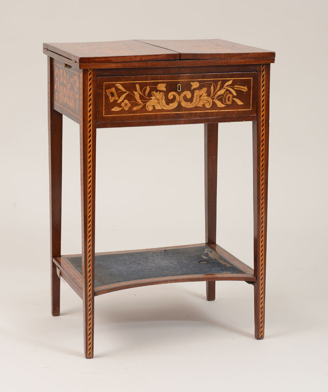 Appraisal: Dutch Mahogany and Fruitwood Marquetry Dressing Table x x in