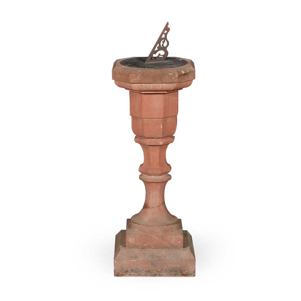 Appraisal: RED SANDSTONE AND BRONZE SUNDIAL TH CENTURY AND LATER the