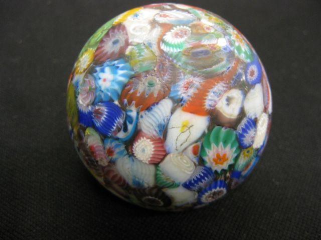 Appraisal: Italian Milefiori Art Glass Paperweight excellent