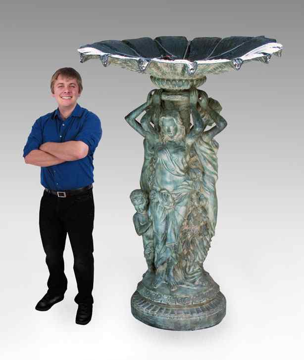 Appraisal: FT TALL LARGE BRONZE GRACES FIGURAL FOUNTAIN Patinated bronze with