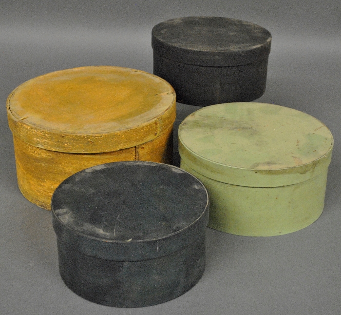 Appraisal: - Four th c cheese boxes largest h x dia