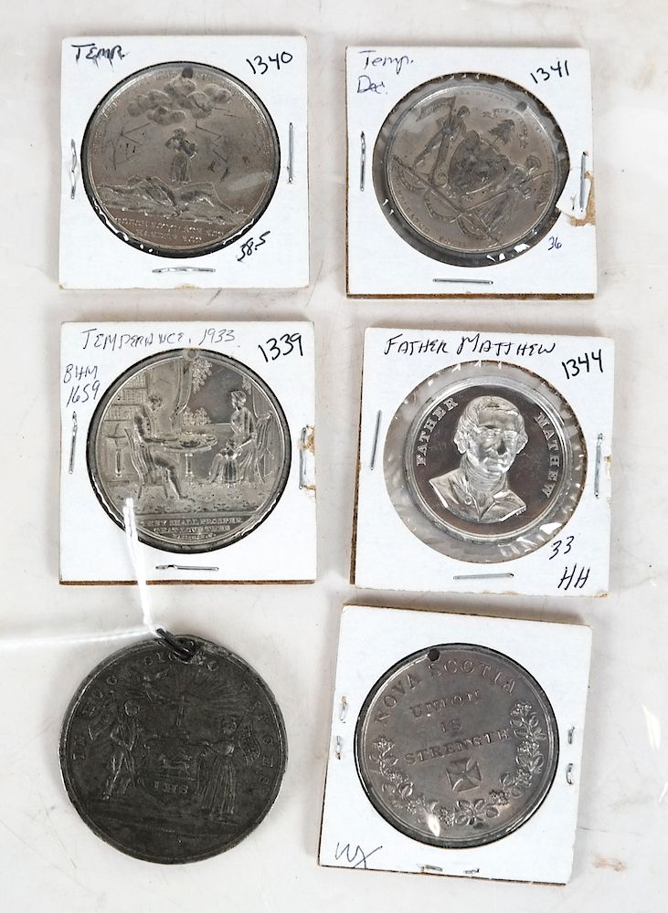 Appraisal: Group of Temperance Medals Group of Temperance medals including Nova