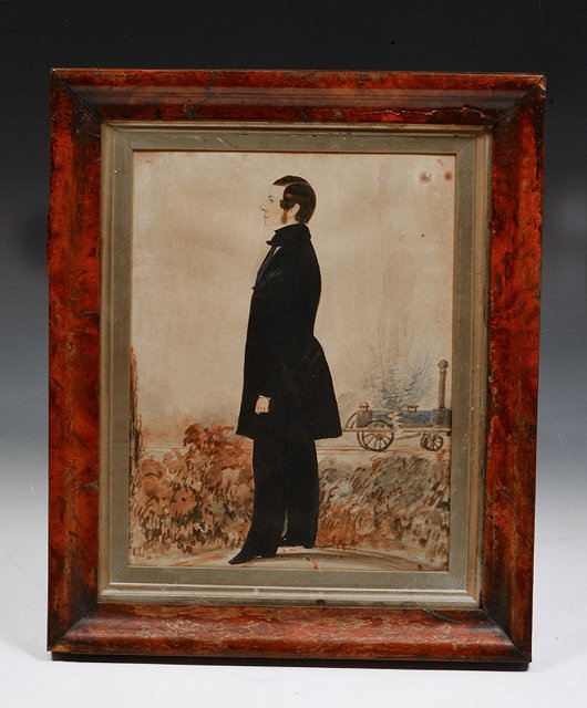 Appraisal: A FULL LENGTH SILHOUETTE PORTRAIT of Robert Stephenson with his