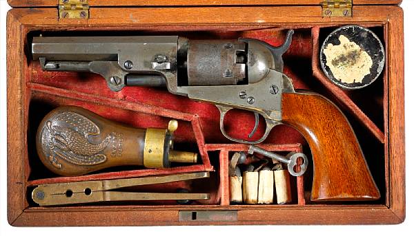 Appraisal: A cased Colt Model Pocket percussion revolver Serial no for