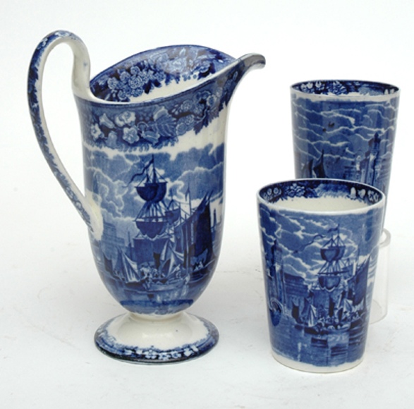 Appraisal: THREE PIECES OF WEDGWOOD BLUE AND WHITE PORCELAIN Comprising a