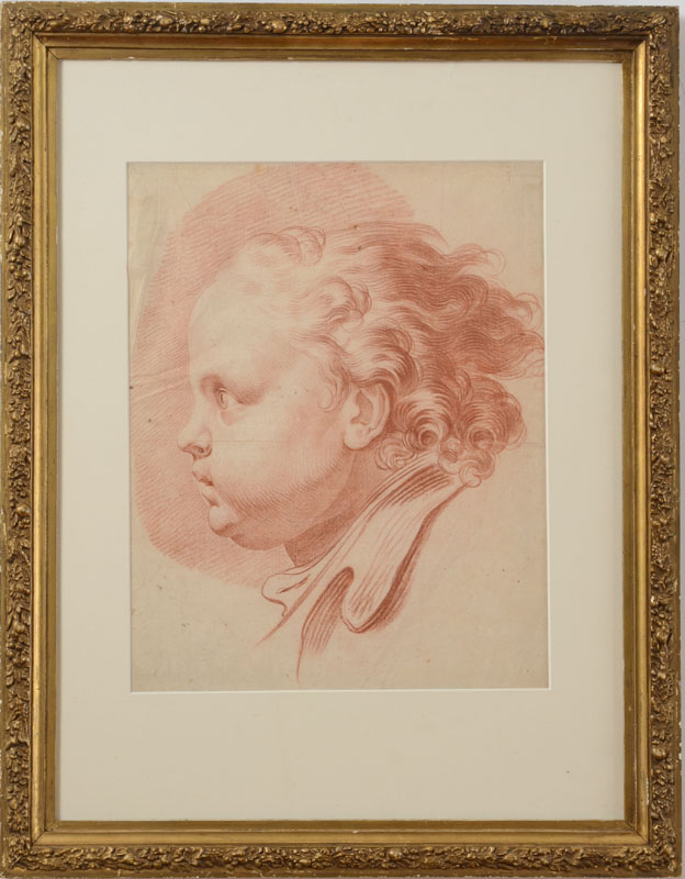 Appraisal: EUROPEAN SCHOOL PORTRAIT OF A CHILD IN PROFILE Sanguine on