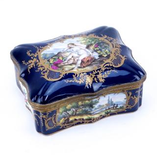 Appraisal: th Century Sevres Cobalt Blue Porcelain and Gilt Bronze Box