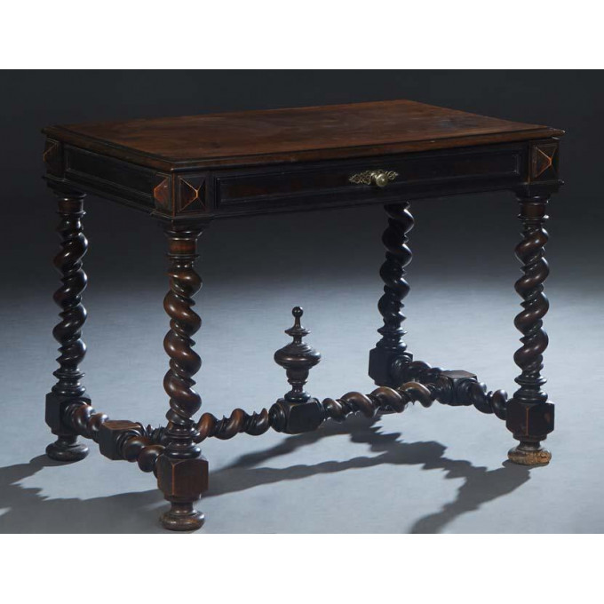 Appraisal: French Louis XIII Style Carved Oak Writing Table th c