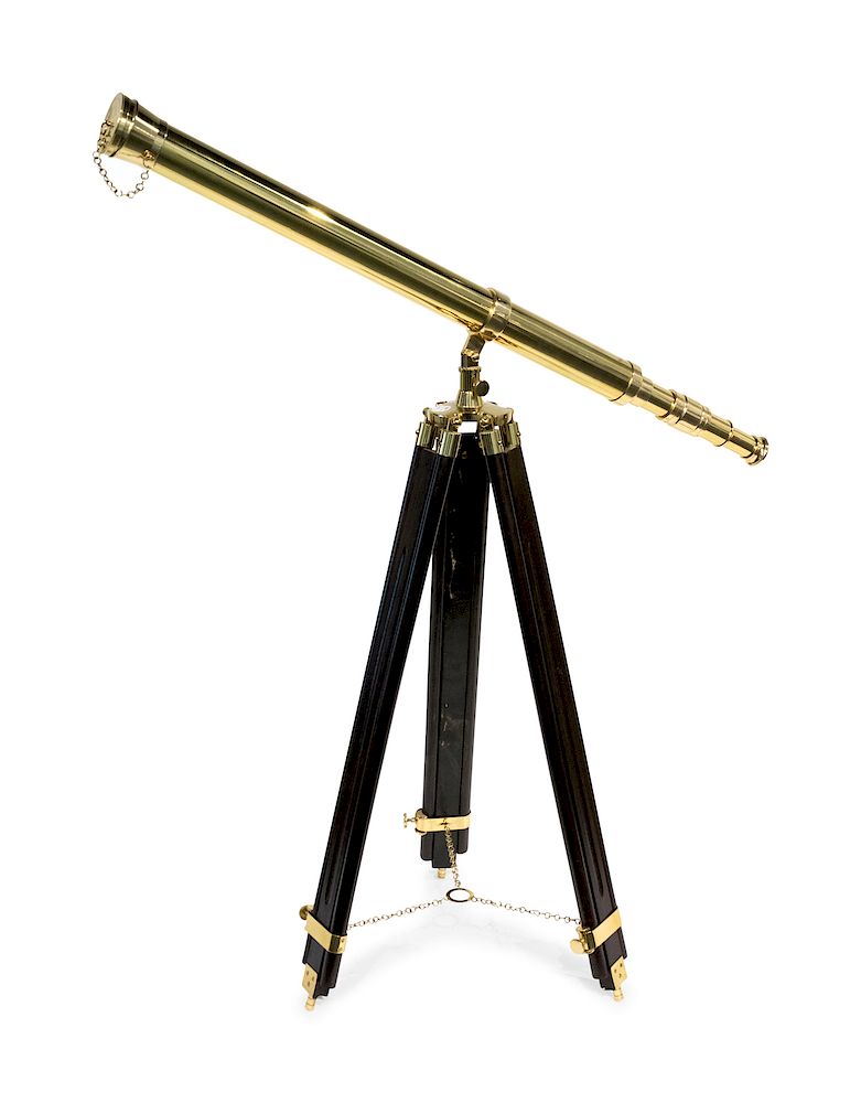 Appraisal: Contemporary Brass Telescope on Stand Contemporary Brass Telescope on Stand