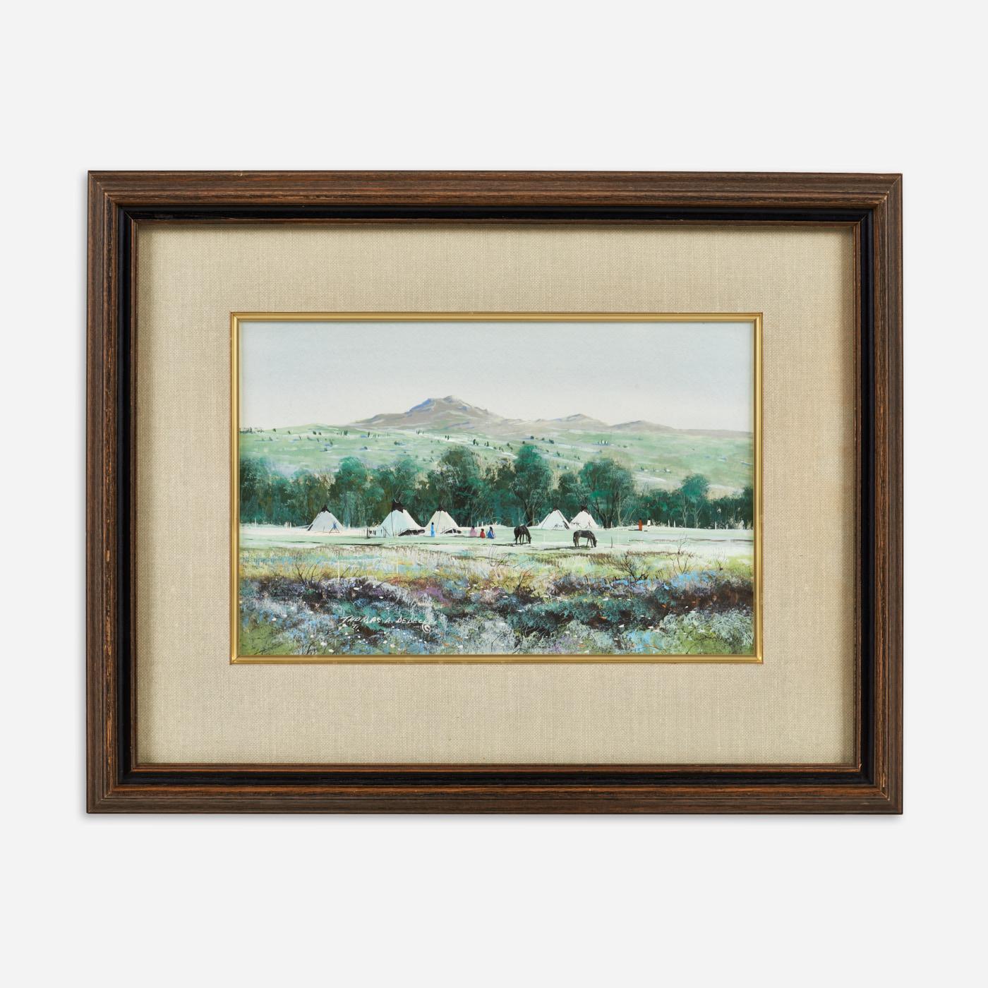 Appraisal: THOMAS DEDECKER BELOW BUFFALO HUMP RIDGE - CHEYENNE GOAUCHE WATERCOLOR