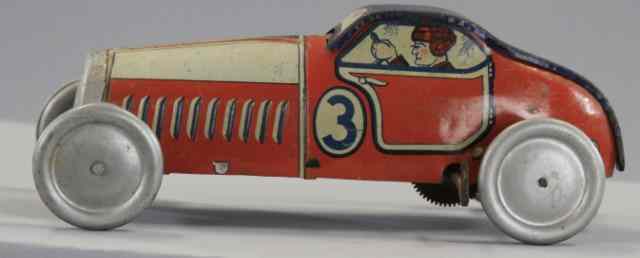 Appraisal: FRENCH RACER Memo Paris lithographed tin done in red and