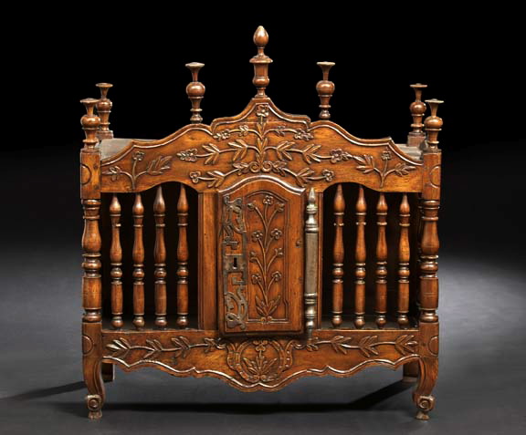 Appraisal: Provincial Louis XV-Style Fruitwood Pannetiere late th century the domed