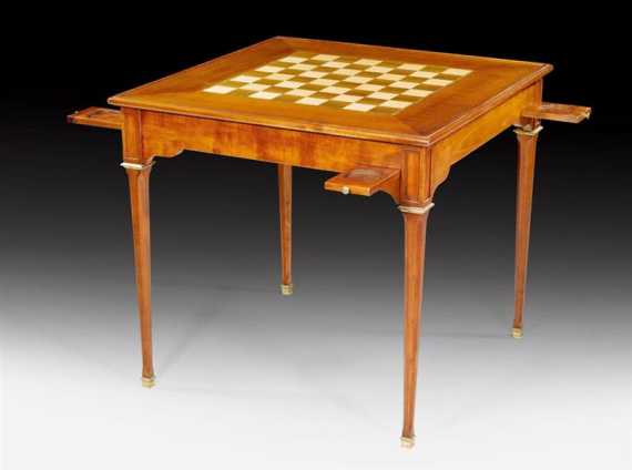 Appraisal: GAMES TABLE late Louis XVI probably German th century Shaped