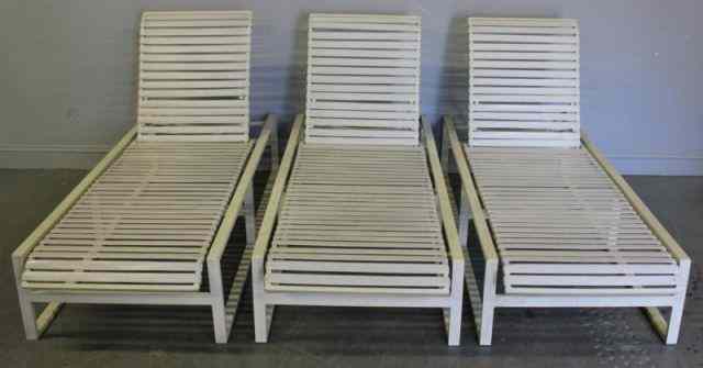 Appraisal: Three ''Medallion'' Chaise Outdoor Lounge Chairs From a Chappaqua NY