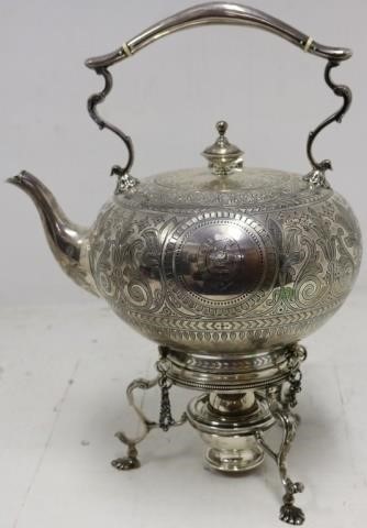 Appraisal: ENGLISH STERLING SILVER KETTLE ON STAND STEPHEN SMITH CO LONDON