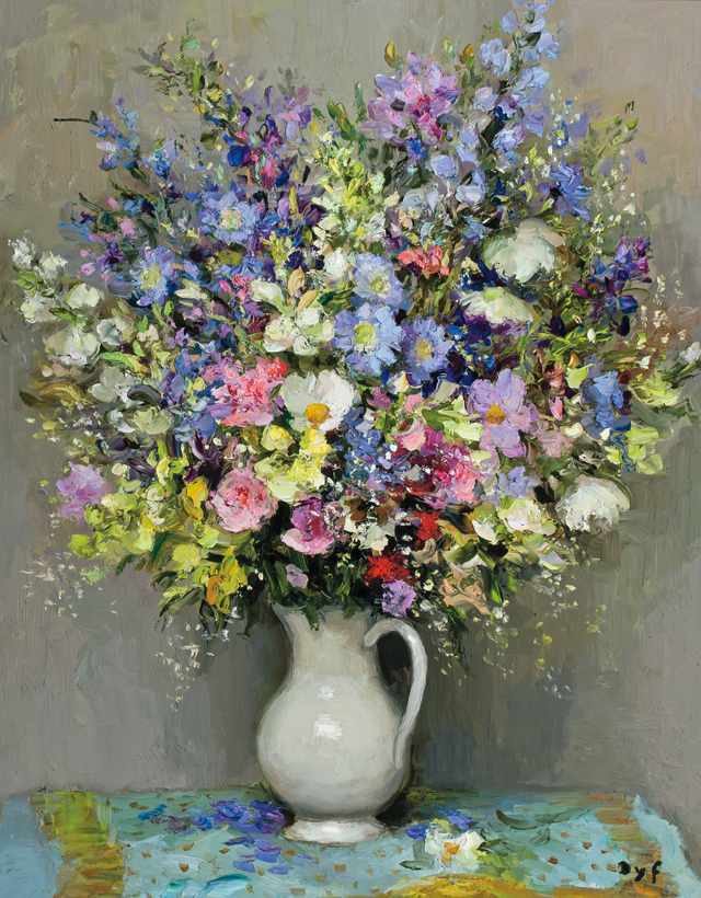 Appraisal: MARCEL DYF French - ''Grand Bouquet'' oil on canvas signed