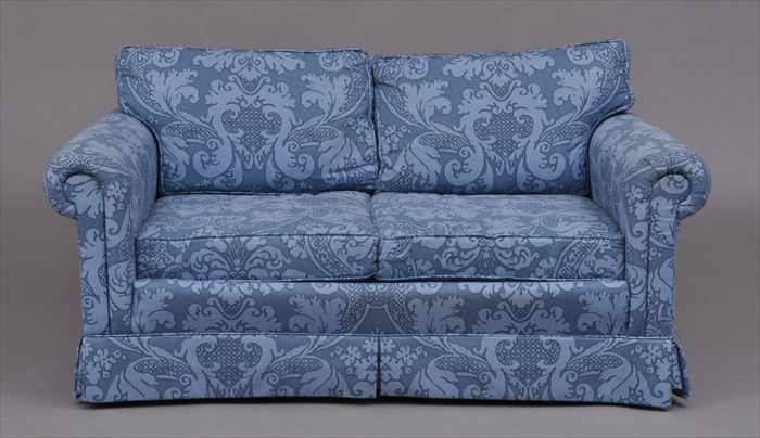 Appraisal: CONTEMPORARY UPHOLSTERED SETTEE in x ft x in Settee is